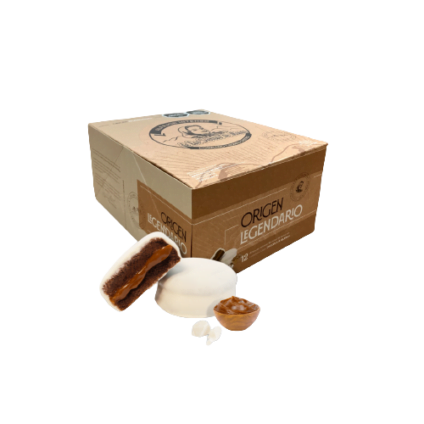 Alfajor de las Sierras de Minas INTENSO CHOCOLATE BLANCO, NUEVA LÍNEA ORIGEN LEGENDARIO x 12 unidades — Caja de 12 alfajores INTENSO chocolate blanco, línea Origen Legendario