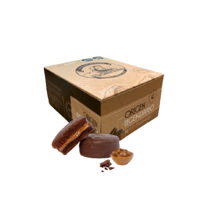 Alfajor de las Sierras de Minas INTENSO CHOCOLATE NEGRO, NUEVA LÍNEA ORIGEN LEGENDARIO x 12 unidades — Caja de 12 alfajores INTENSO chocolate negro, línea Origen Legendario